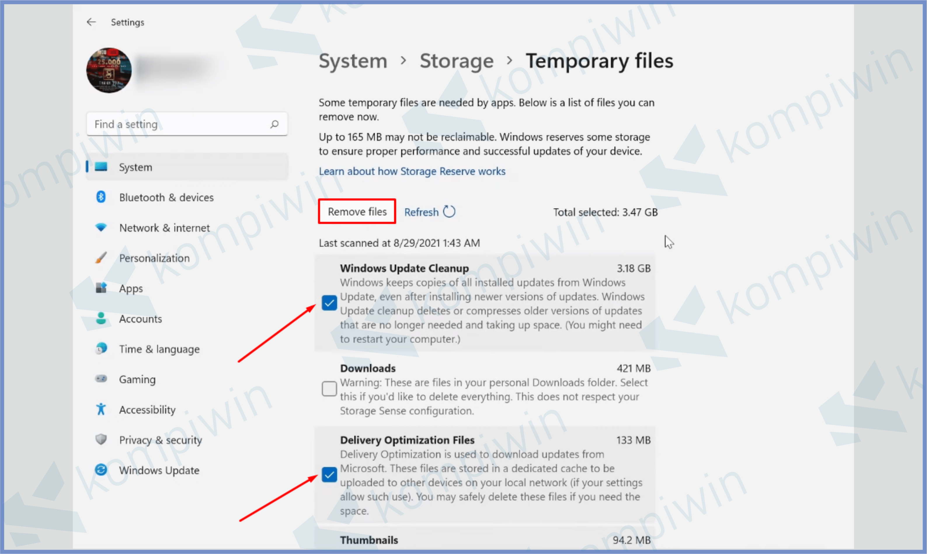 Centang Remove File