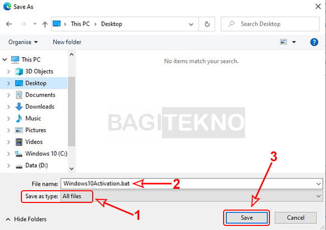 cara mengaktivasi Windows 10 menggunakan file batch